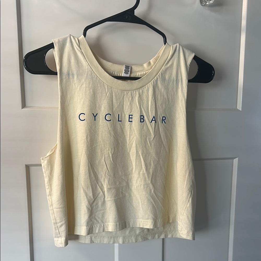 CycleBar Sleeveless light yellow crop Top